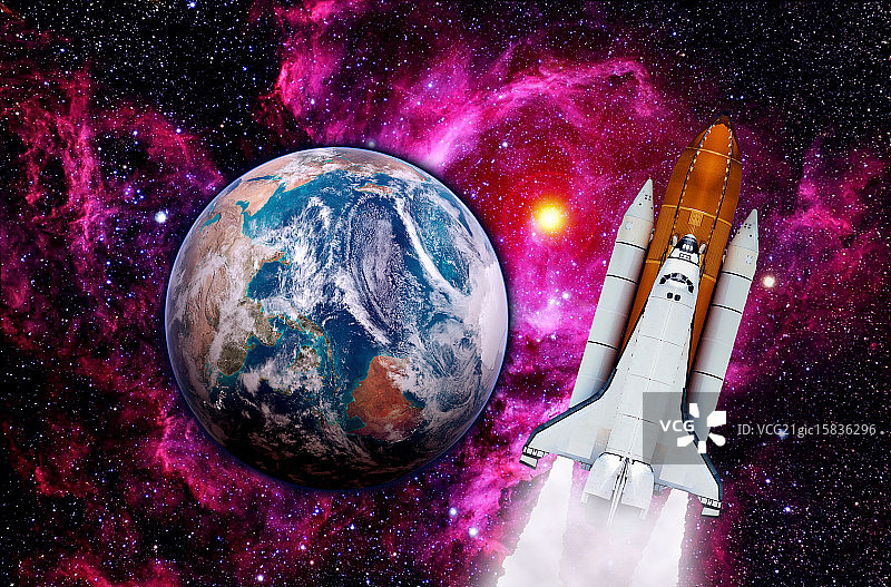 航天飞机火箭地球图片素材