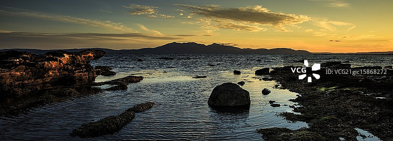 阿伦岛的日落图片素材