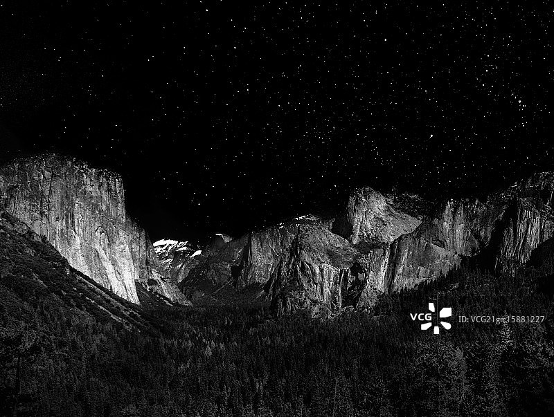 优胜美地之夜图片素材