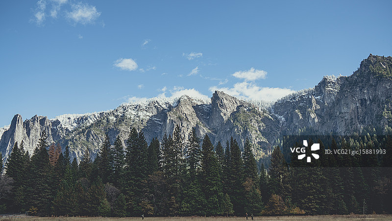 优胜美地山谷山脉风光图片素材