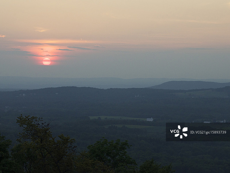 纽约州沃威克的日落图片素材