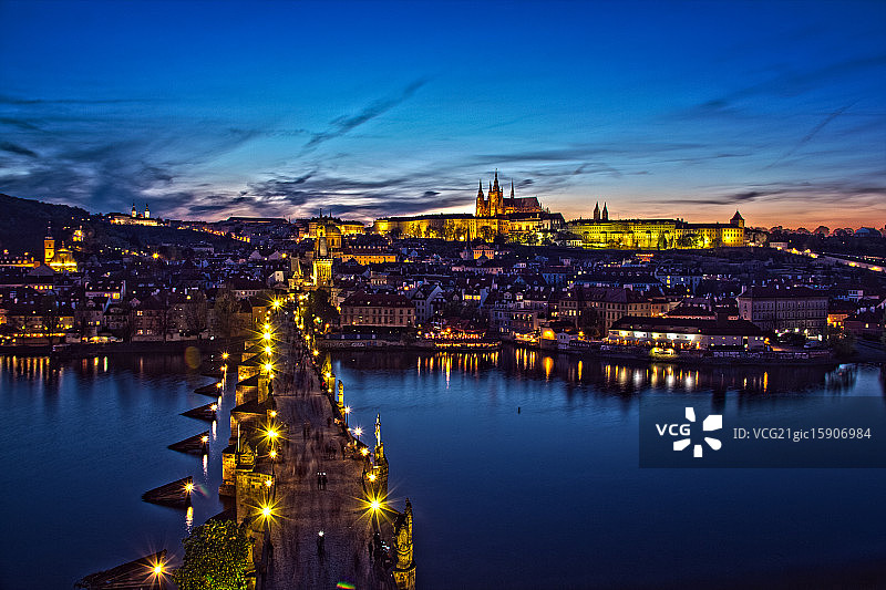 布拉格夜景图片素材