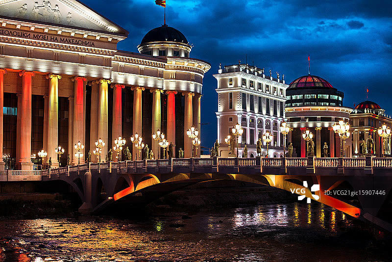 斯科普里的夜晚图片素材