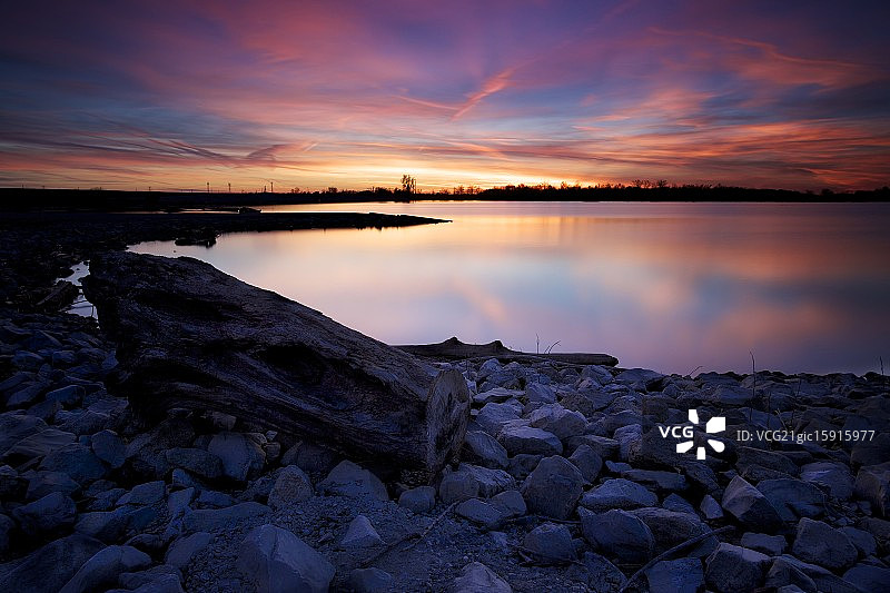 密西西比河日落图片素材