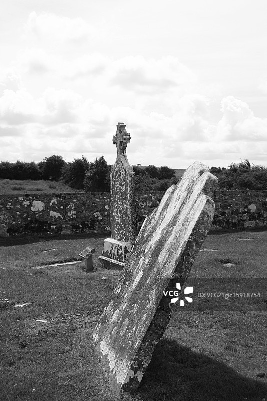 凯尔特墓地的墓碑图片素材