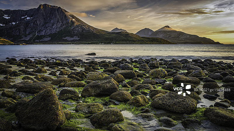 峡湾的傍晚图片素材