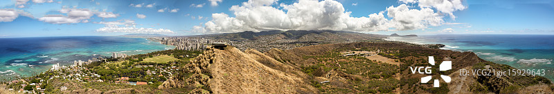 瓦胡岛钻石山顶峰图片素材