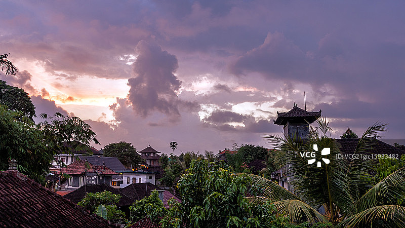 乌布黄昏景色图片素材