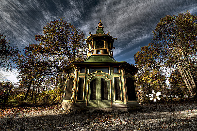 绿色凉亭图片素材