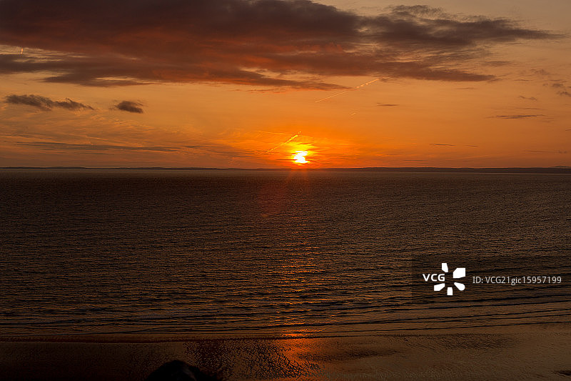 罗斯里海湾的日落图片素材