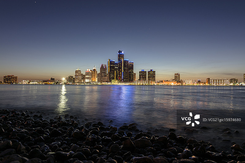 底特律天际线图片素材