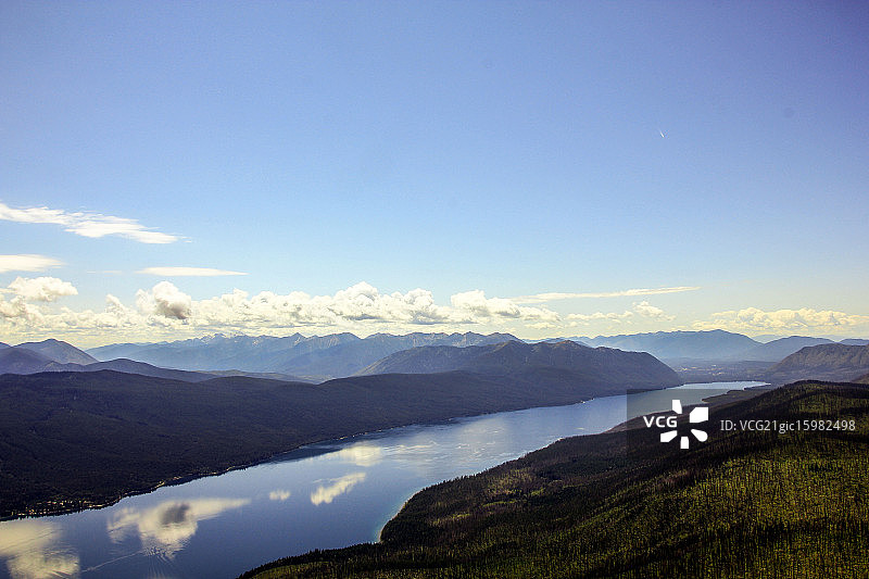 麦克唐纳湖上空的景色图片素材