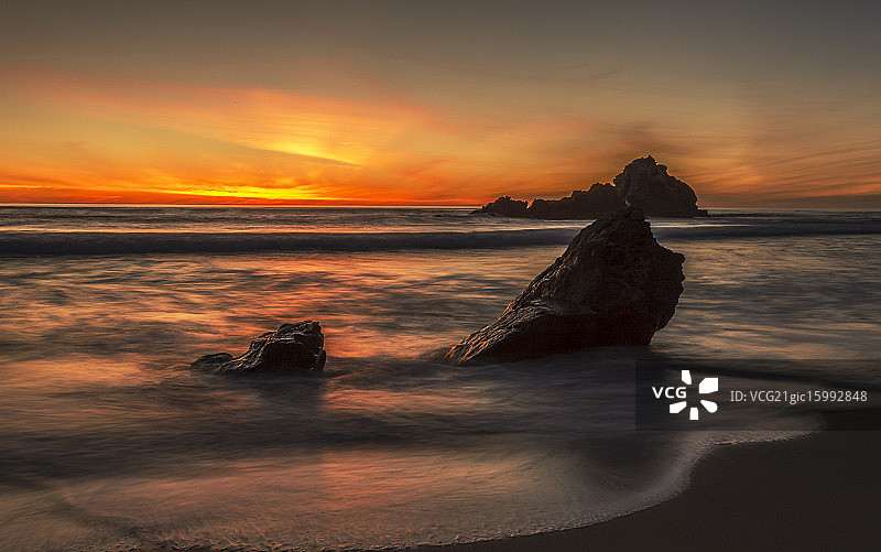 菲佛海滩日落图片素材