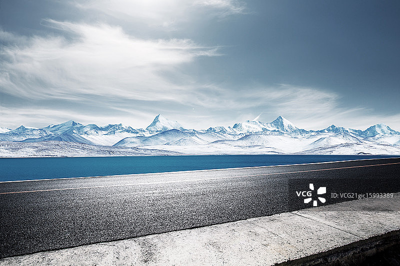 雪山道路图片素材
