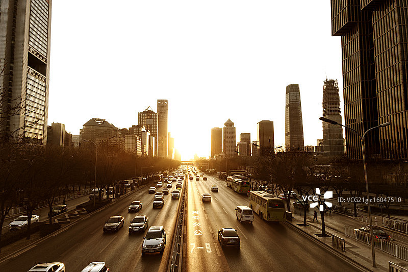 长安街黄昏图片素材