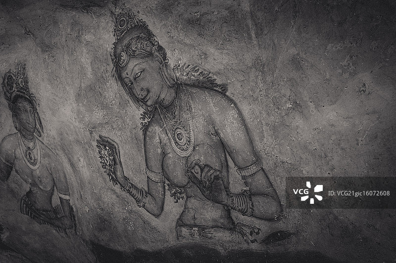 斯里兰卡，锡吉里耶壁画中的女士图片素材