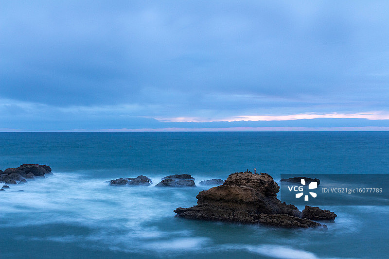 法国比亚里茨日落图片素材