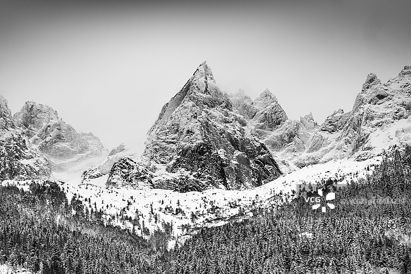 在霞慕尼滑雪图片素材
