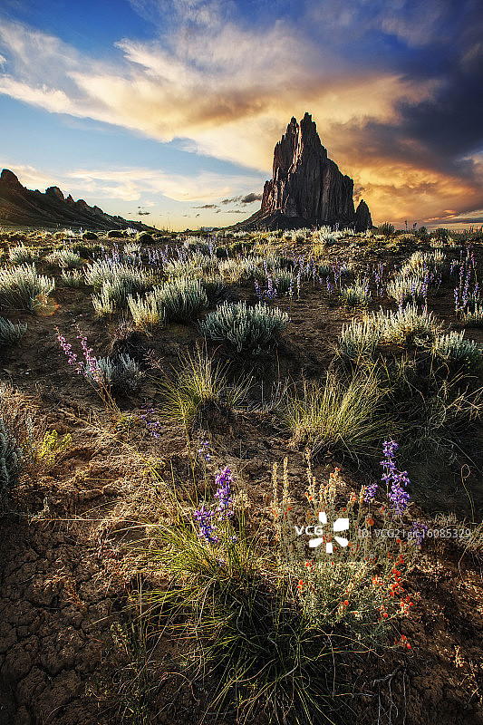 美国新墨西哥州圣胡安县的沉船日落图片素材