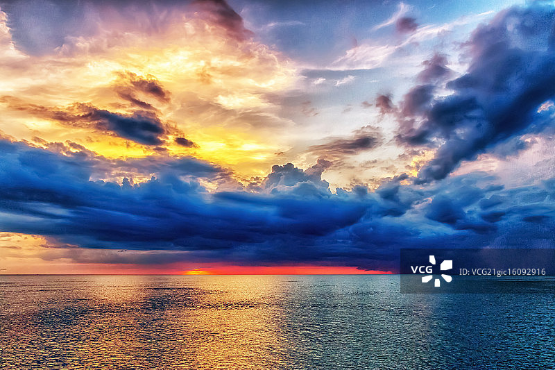 佛罗里达州的完美日落图片素材