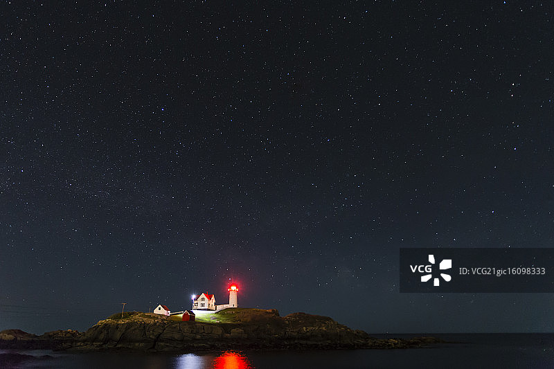 缅因州约克纳布尔灯塔图片素材