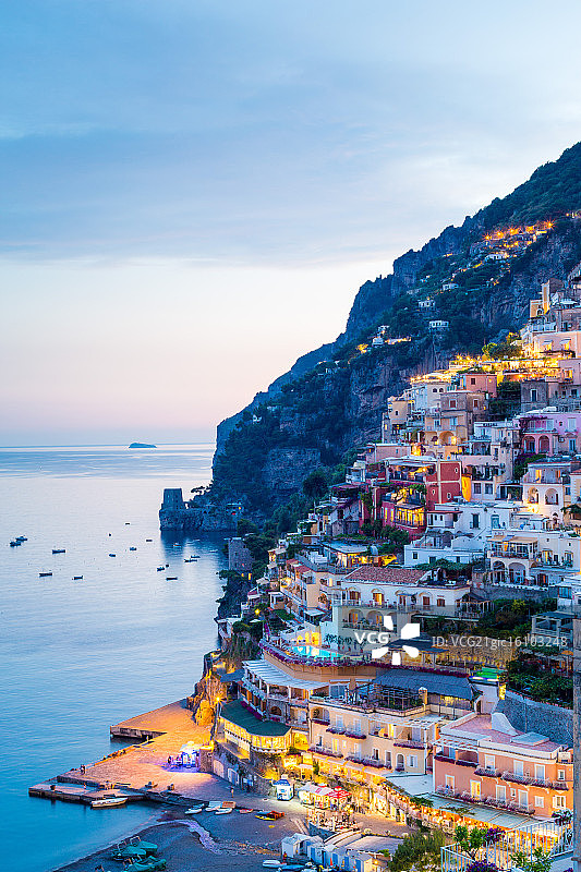 意大利阿马尔菲海岸的波西塔诺图片素材