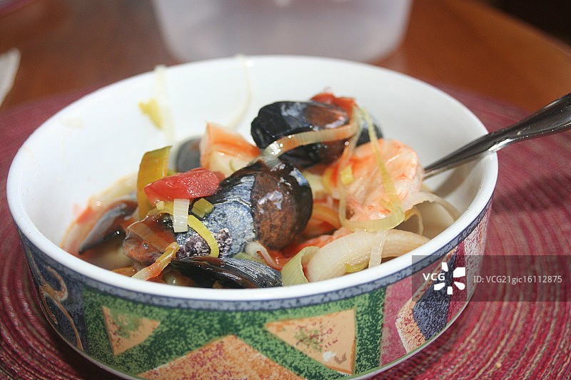 法式海鲜汤图片素材