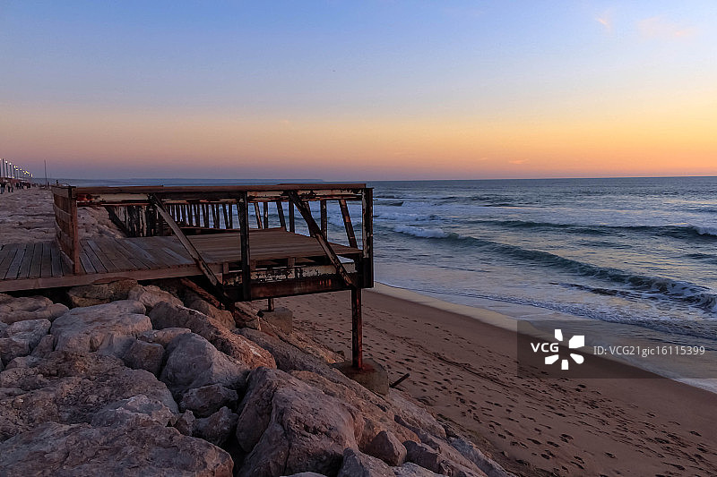 葡萄牙日落海滩图片素材