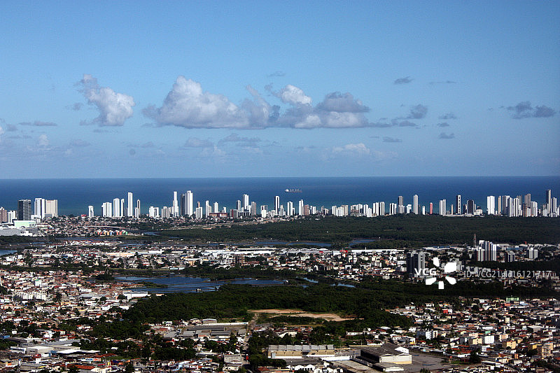 从上方俯瞰累西腓图片素材