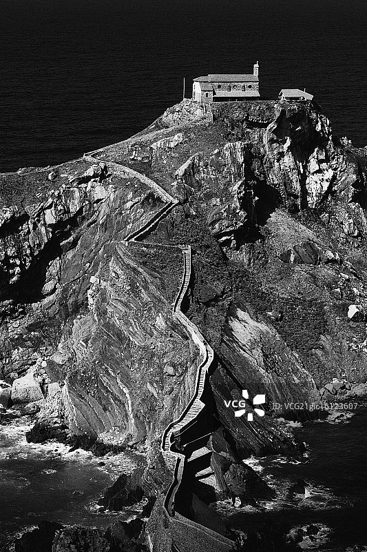 加兹特鲁加特岩岛圣胡安教堂图片素材