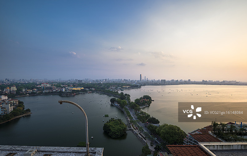 河内西湖日落图片素材