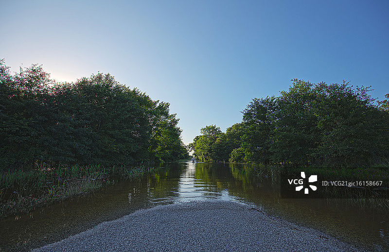 萨默维尔湖 - 被洪水淹没的道路图片素材