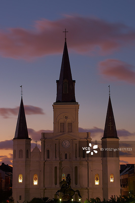 黄昏圣路易斯大教堂图片素材