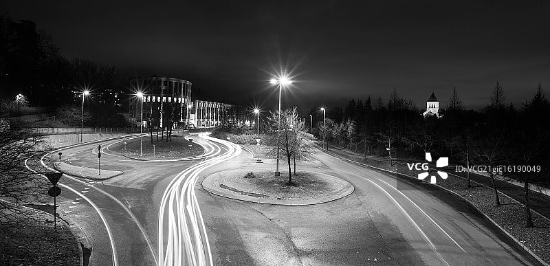 挪威奥斯陆乌伦区的夜景图片素材