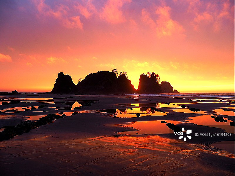 石狮日落图片素材