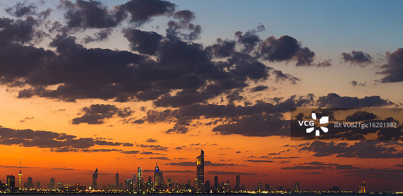 科威特城市日落图片素材