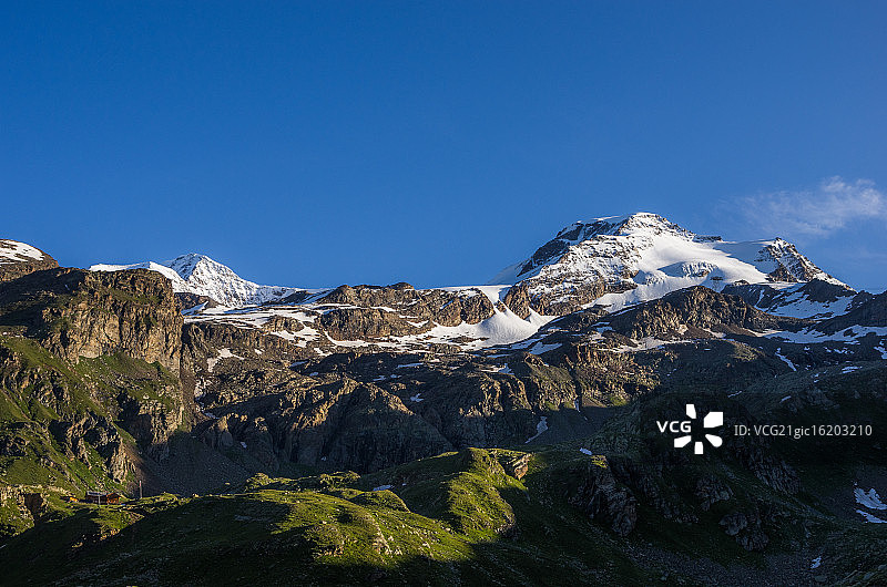 从里斯山谷看到的罗莎峰图片素材