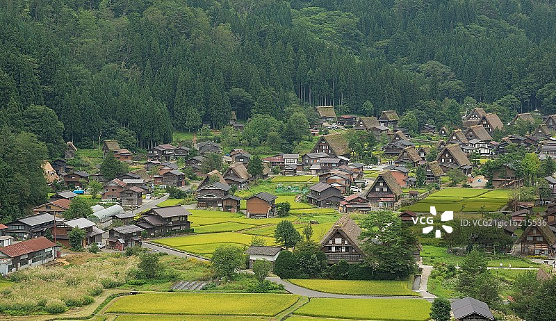 白川乡鸟瞰图片素材
