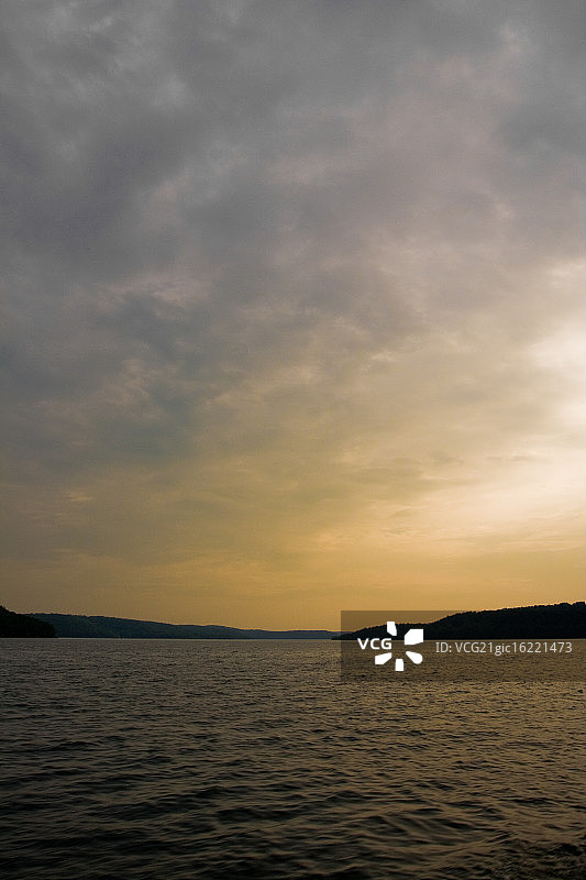 海狸湖日落图片素材