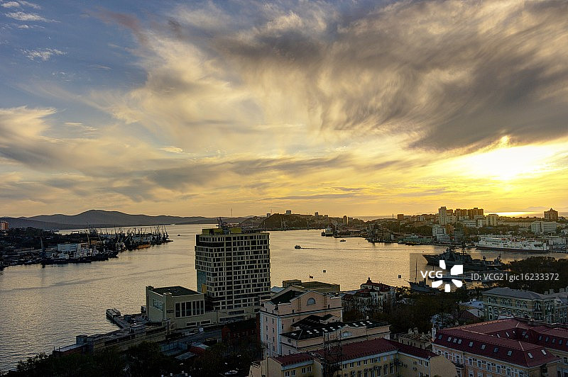 符拉迪沃斯托克日落图片素材