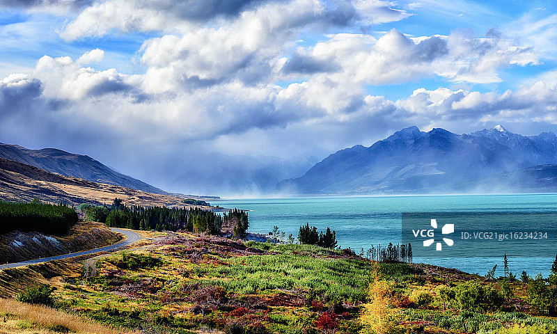 普卡基湖（新西兰）图片素材