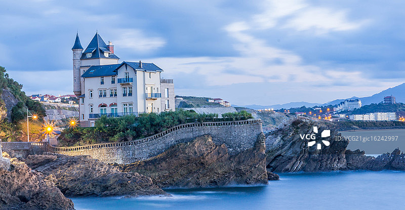 法国比亚里茨夜景图片素材