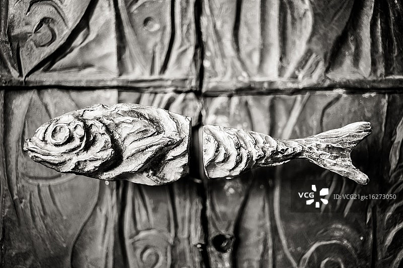 鱼形门把手图片素材