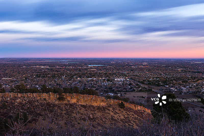柯林斯堡上空的日落图片素材