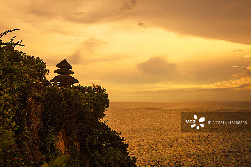 巴厘岛情人崖落日图片素材