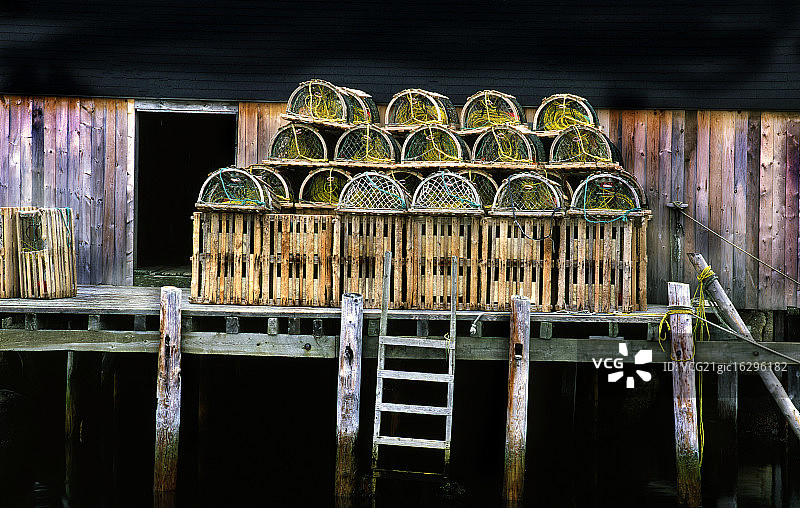 佩吉湾的龙虾陷阱图片素材