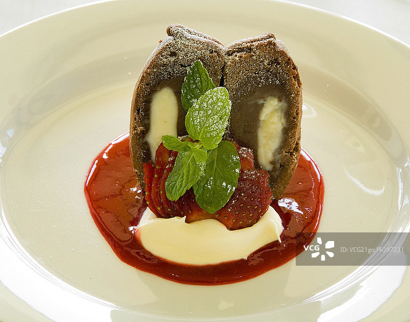 巧克力香草意式冰淇淋图片素材