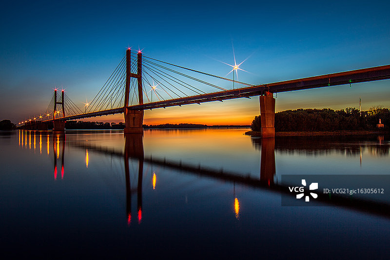 昆西市海湾大桥，伊利诺伊州图片素材