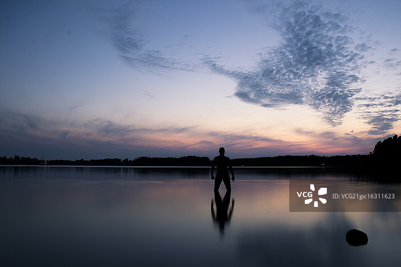 日落后的自拍图片素材