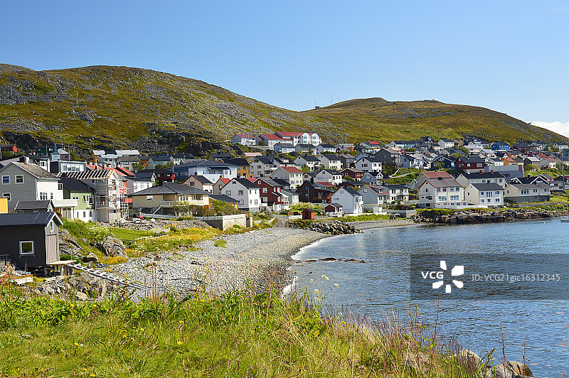 挪威沿海村庄图片素材